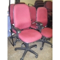 Burgundy High Back Rolling Task Office Chairs